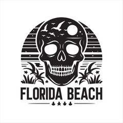 Florida Beach Silhouette Vector Illustrations – Ideal for T-Shirts & Posters