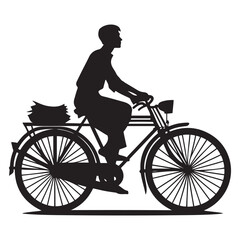 Naklejka premium silhouette of a person riding a bicycle
