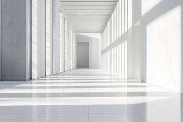 Obraz premium Minimalist architecture background with clean lines and neutral tones, creating a professional and aesthetic environment for digital interactions.