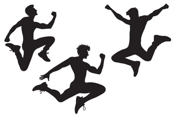 jumping people silhouette