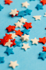 sugar baking decorations in the shape of multicolored stars