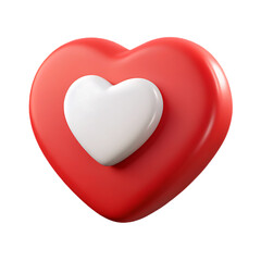 red heart isolated on white