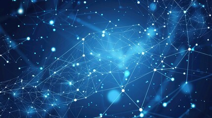 Abstract blue technology background with connection lines and dots --no text and people, human --chaos 10 --ar 16:9 Job ID: 987c7f14-981c-4b6d-8307-4d60425b5be5