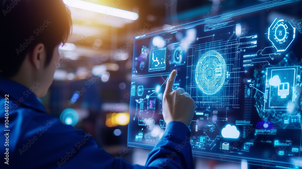 Poster digital transformation with ai and iot automation