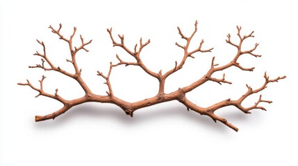 Fototapeta premium A photostock images of dried tree branch with no leaves, isolated on white background, High Quality