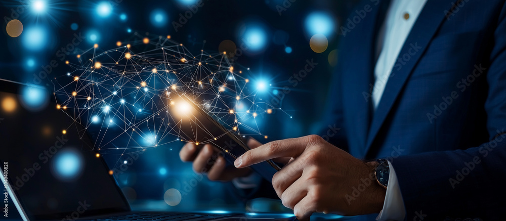 Aufkleber iot business connectivity with smart devices and virtual interaction