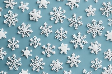 Seamless pattern of delicate snowflakes, creating a winter-themed backdrop perfect for holiday decor