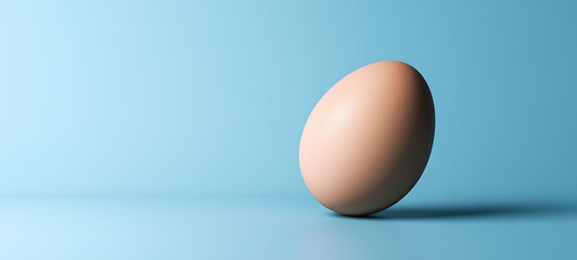 A single egg on a blue background