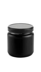 One black jar lid isolated on white isolated with white highlights, png