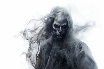 Fototapeta premium Smoky ghost scary portrait adult photography.