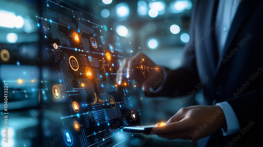 Poster ai solutions for business management and data processing