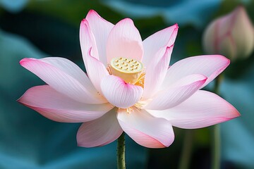 Serene Lotus Bloom in Ancient Vietnam Garden: Symbol of Purity, Enlightenment, Tranquility, and Harmony