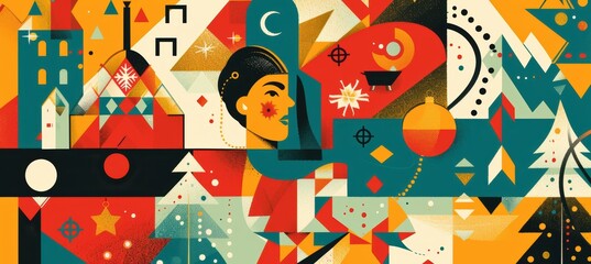 Festive Holiday Concert Flyer Design with Vibrant Decor and Event Promotion Elements