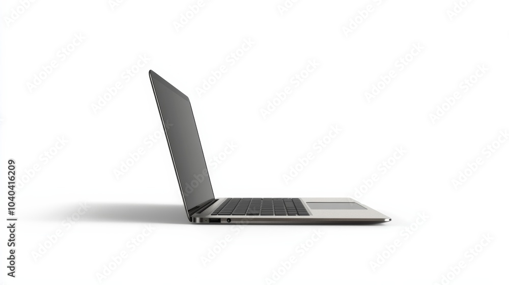 Poster an ultra-thin laptop with a sleek design and vibrant display, clean workspace with minimalistic elem