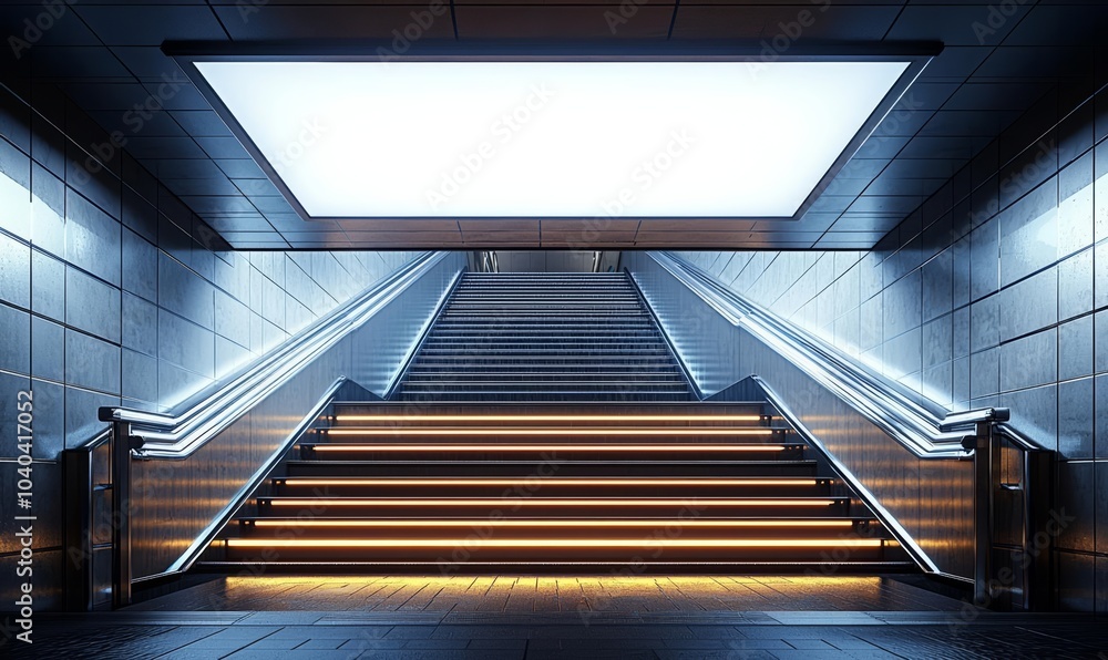 Poster hyper realistic photo of blank showcase billboard or advertising light box for your text message or 