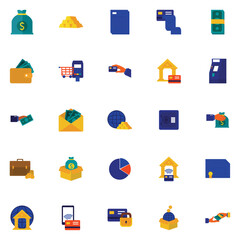 Set of finance vector icons with white background