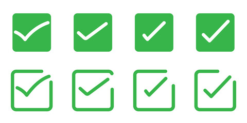 green check mark icon vector illustration 