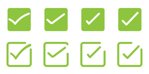 green check mark icon vector illustration 