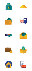 Set of finance vector icons with white background