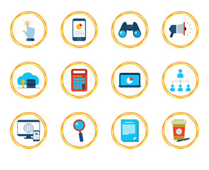 Set of finance vector icons with white background