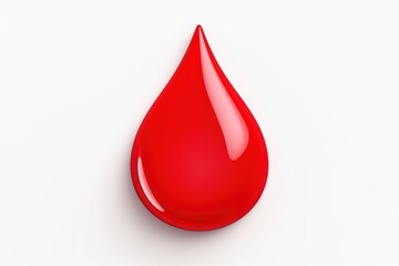Fototapeta premium Red drop white background abstract droplet.