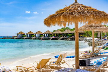 Beach cabanas on Aruba.