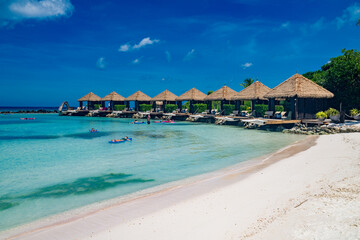 Beach cabanas on Aruba.