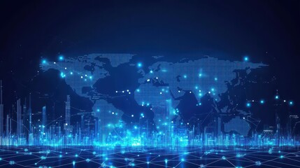 Obraz premium Financial graph on global map, representing stock market and investment Generative AI