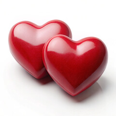 Fototapeta premium red heart on white