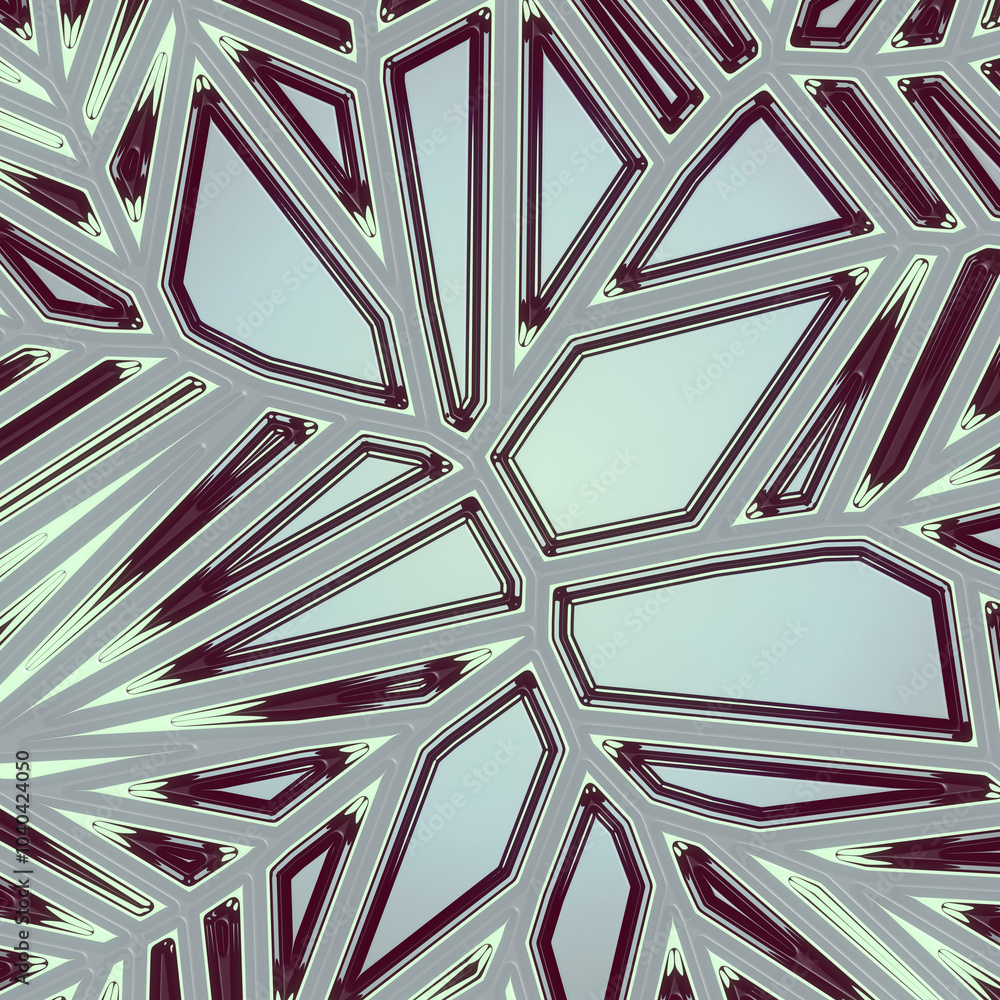Poster abstract digital illustration of colorful geometric shapes. 3d render