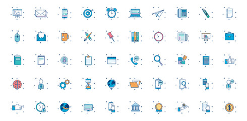 Set of finance vector icons on white background