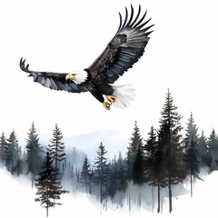 Obraz premium Majestic Eagle in Serene Natural Habitat