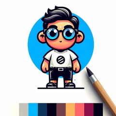 A boy vector illustration 