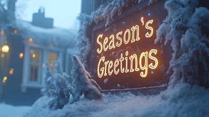 Sophisticated Seasonal Greetings Text Graphic Artfully Crafted for Holiday Cards with Crisp White Background