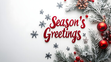 Sophisticated Seasonal Greetings Text Graphic Artfully Crafted for Holiday Cards with Crisp White Background