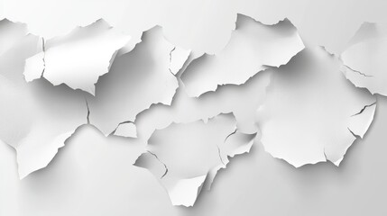 Obraz premium Paper torn and ripped on a transparent or white background for creative designs and backgrounds with texture
