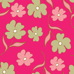 Colorful hand draw flowers seamless pattern for fabric textile wallpaper.