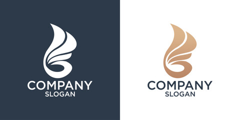 letter b abstract geometry logo design vector