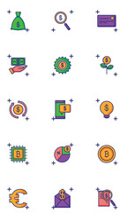Set of finance vector icons on white background