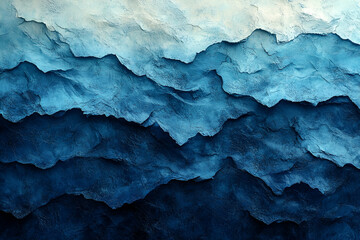 Obraz premium A serene abstract depiction of layered blue textures, resembling ocean waves or a tranquil water surface.