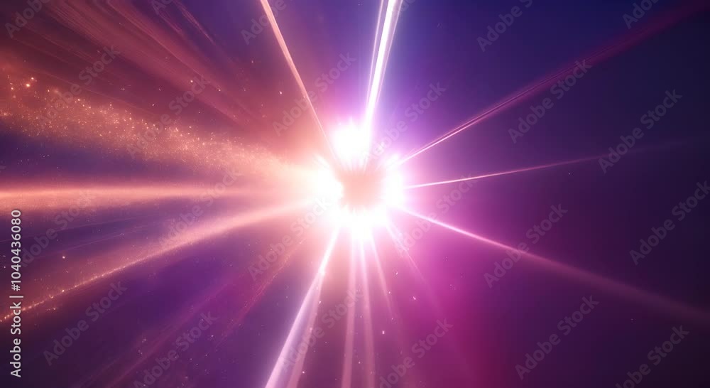 Poster animation of lens flare glow light effect on black glowing light exploding shiny sun burst sunbeam s