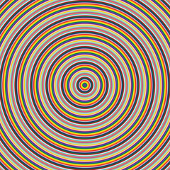 background of many randomly colored concentric circles that generate an almost hypnotic effect