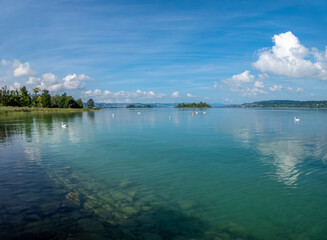 The Ufenau and Lützelau islands, Zuirch Lake, Switzerland