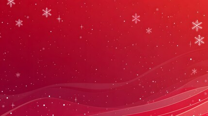 Obraz premium Red Christmas banner with snowflakes and stars
