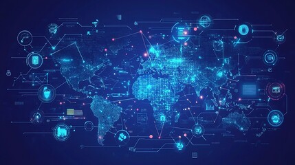 Obraz premium Global Connectivity and Commerce Concept Visualization
