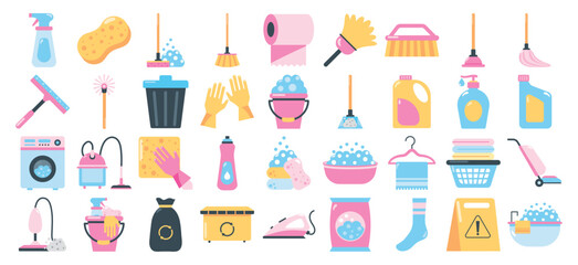 set of vector icons of toilet with white background