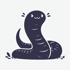 Amphibians Happy Caecilian Vector Art Design