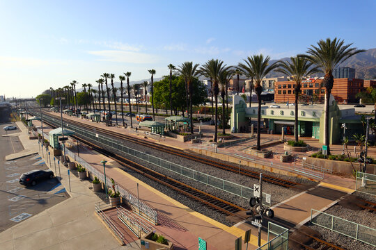 Burbank (LA County), California &ndash; June 18, 2024: Downtown Burbank Station located at 201 North Front Street, Burbank