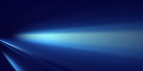 Empty table on smooth blue wall background. Composition with abstract light reflections and shadows.