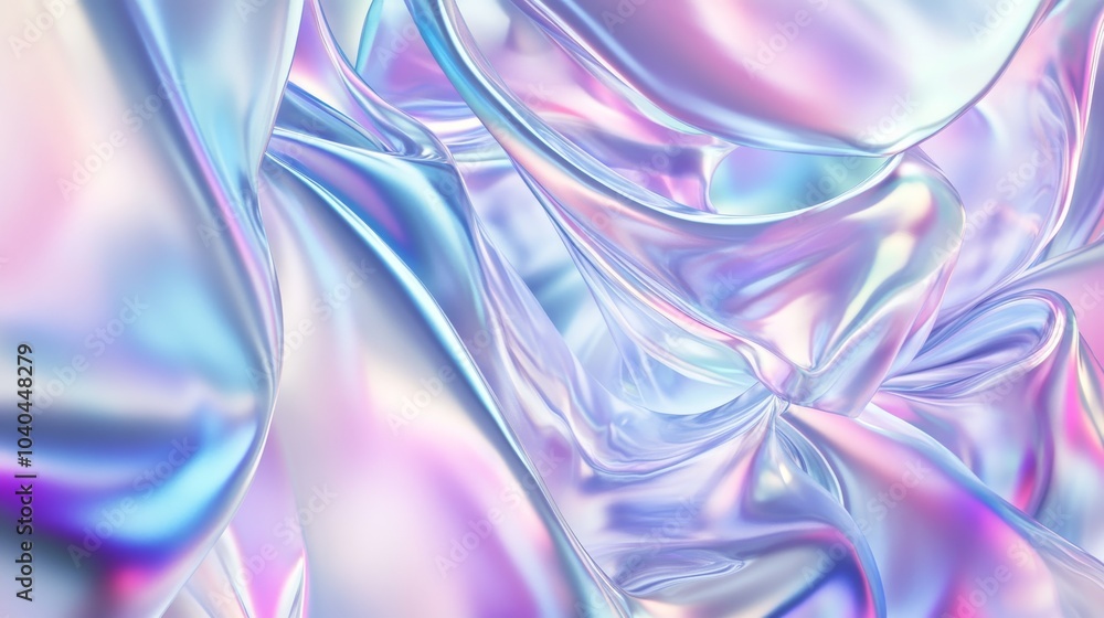 Poster a captivating abstract texture featuring iridescent colors and fluid forms, perfect for modern desig